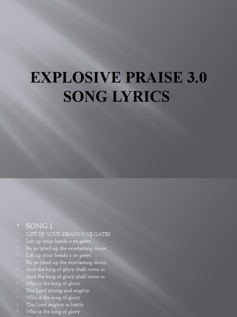 Explosive Praise 3.0 Song Lyrics | PDF | Religious Belief And Doctrine ...