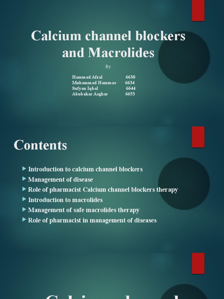 Calcium Channel Blockers | PDF | Pharmacy | Heart