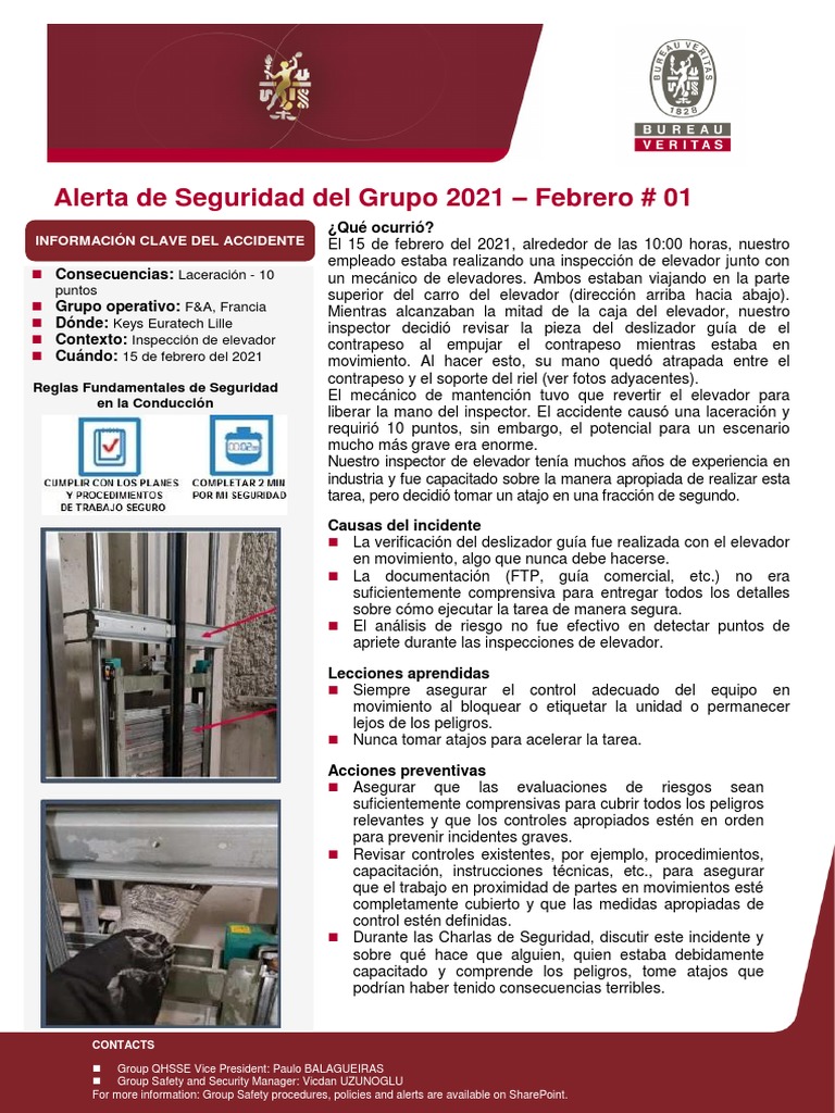 Alerta de Seguridad Del Grupo #01 Partes en Movimiento | PDF