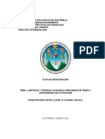 Plan de investigación de la Municipalidad de Santa Clara La Laguna