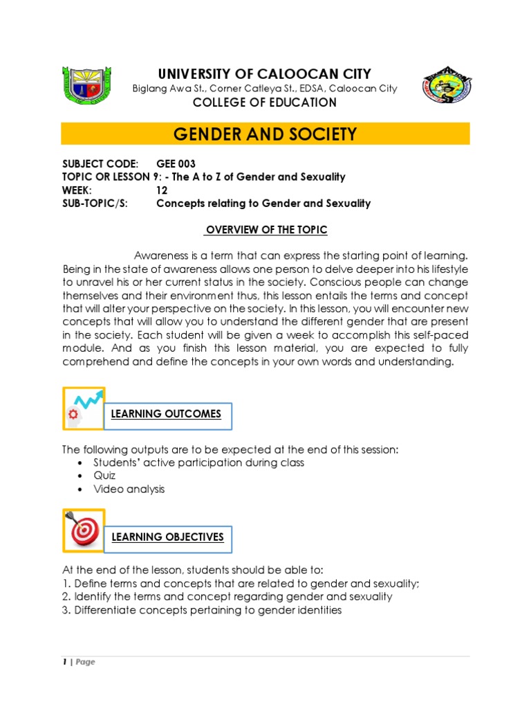 Understanding Gender and Sexuality Concepts | PDF | LGBTQIA+ Studies ...
