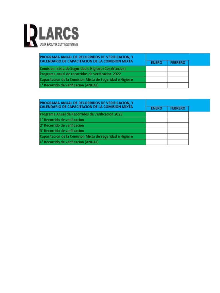 Programa Anual de Recorridos de Verificacion y Capacitacion EHS | PDF