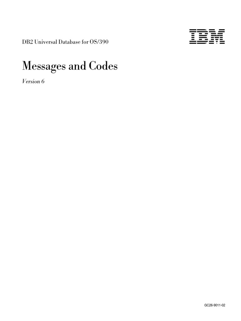 DB2 Messages and Codes | PDF | Ibm Db2 | Databases image.