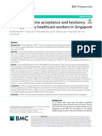 COVID-19 Vaccine Acceptance and Hesitancy Among Primary Healthcare Workers in Singapore