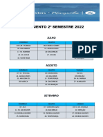 Planejamento 2o semestre 2022 da igreja