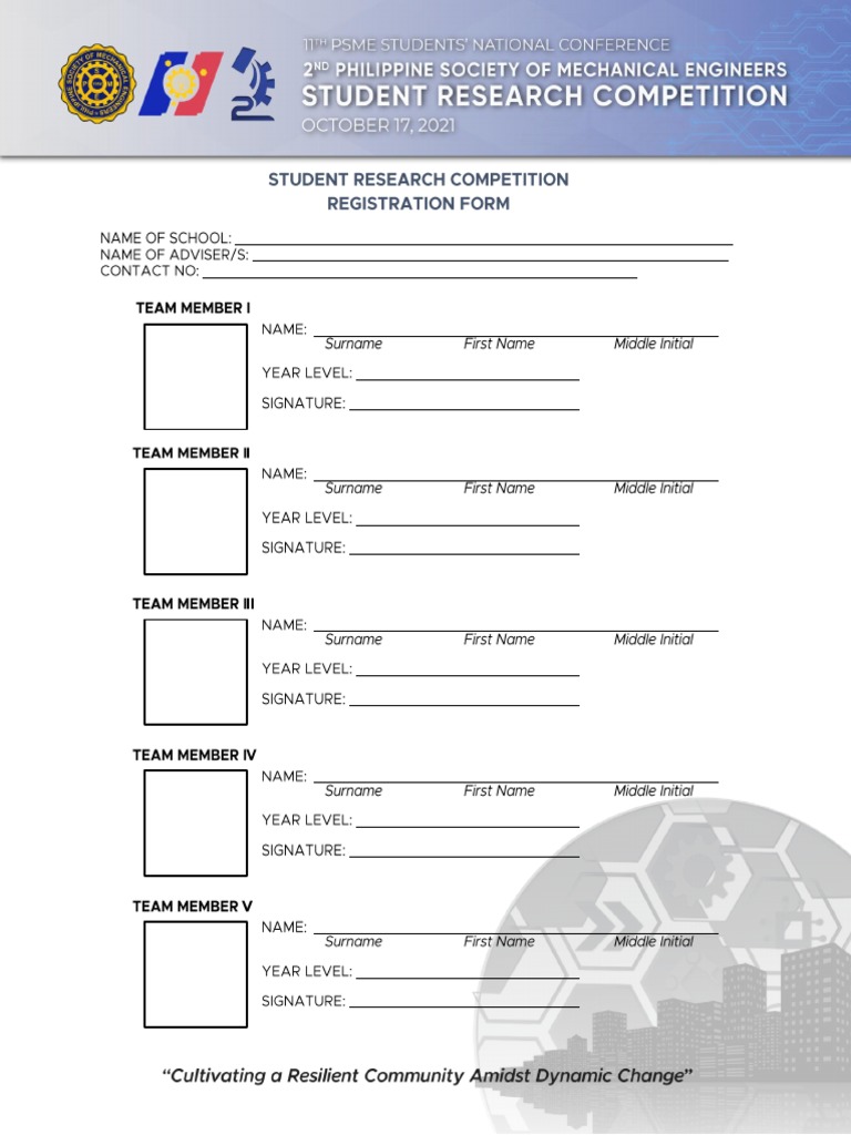 6 entry form for the 2nd psme student research competition pdf