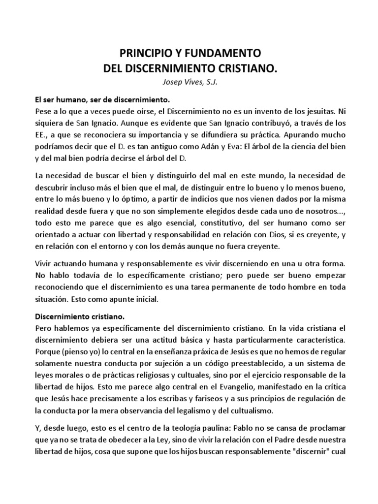 Discernimiento Cristiano y Libertad Espiritual | PDF | Jesús | espíritu ...