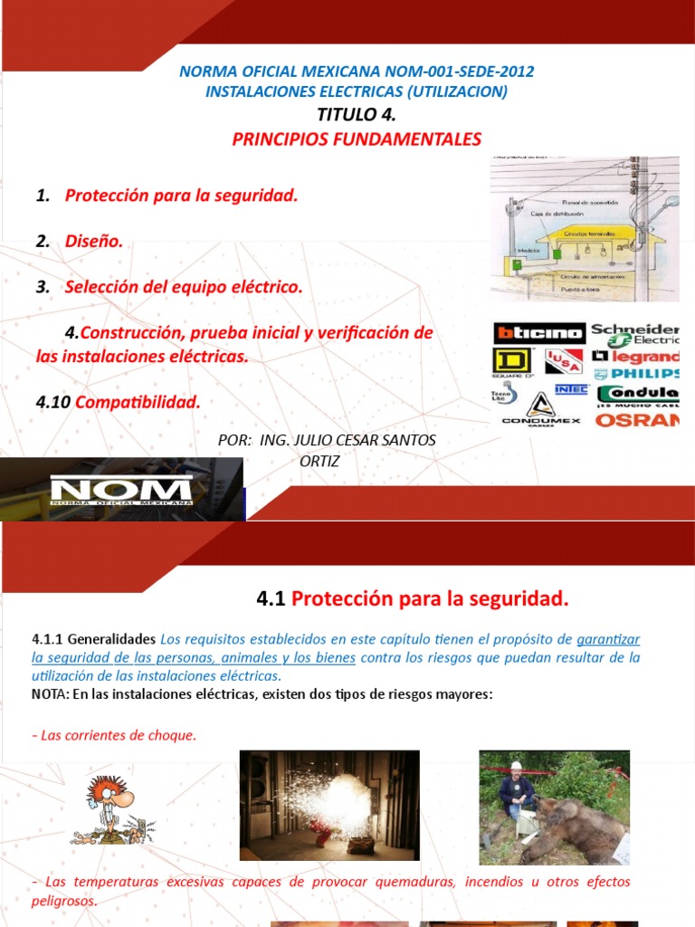 Principio Fundamentales de La NOM - 001 | PDF | Corriente eléctrica ...