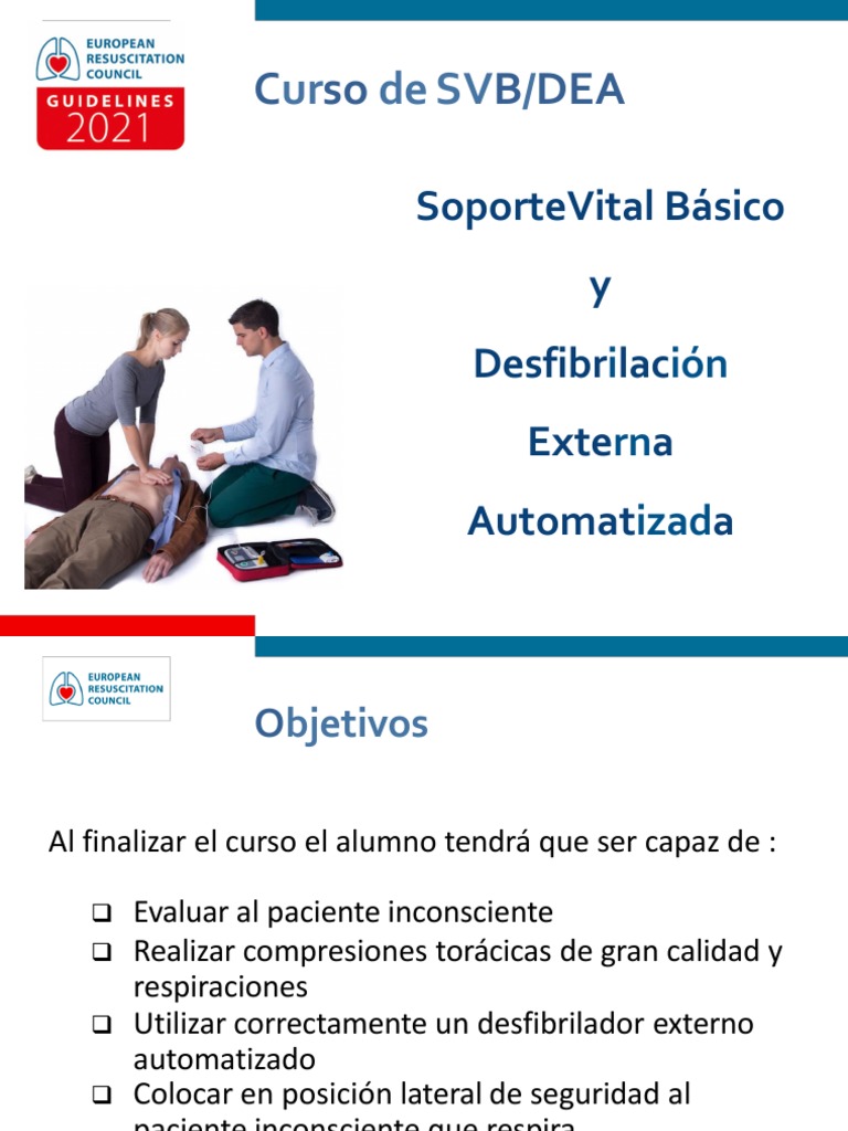 Curso de SVB y DEA 2025 | PDF | Reanimación cardiopulmonar | Paro cardíaco