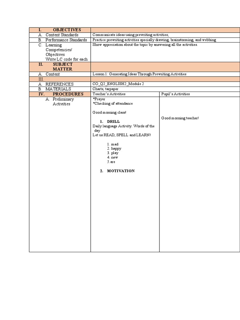 Lesson Plan English and Math | PDF | Brainstorming | Human Communication