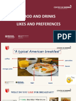 Food and Drinks Likes and Preferences