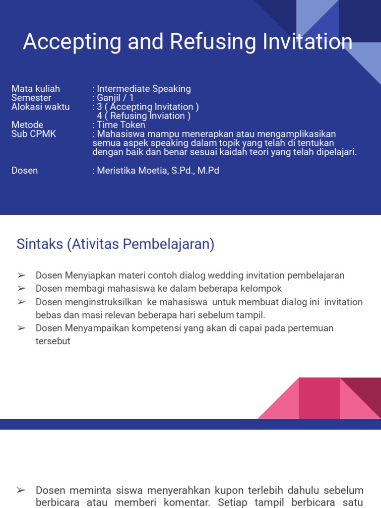 Accepting and Refusing Invitation PDF