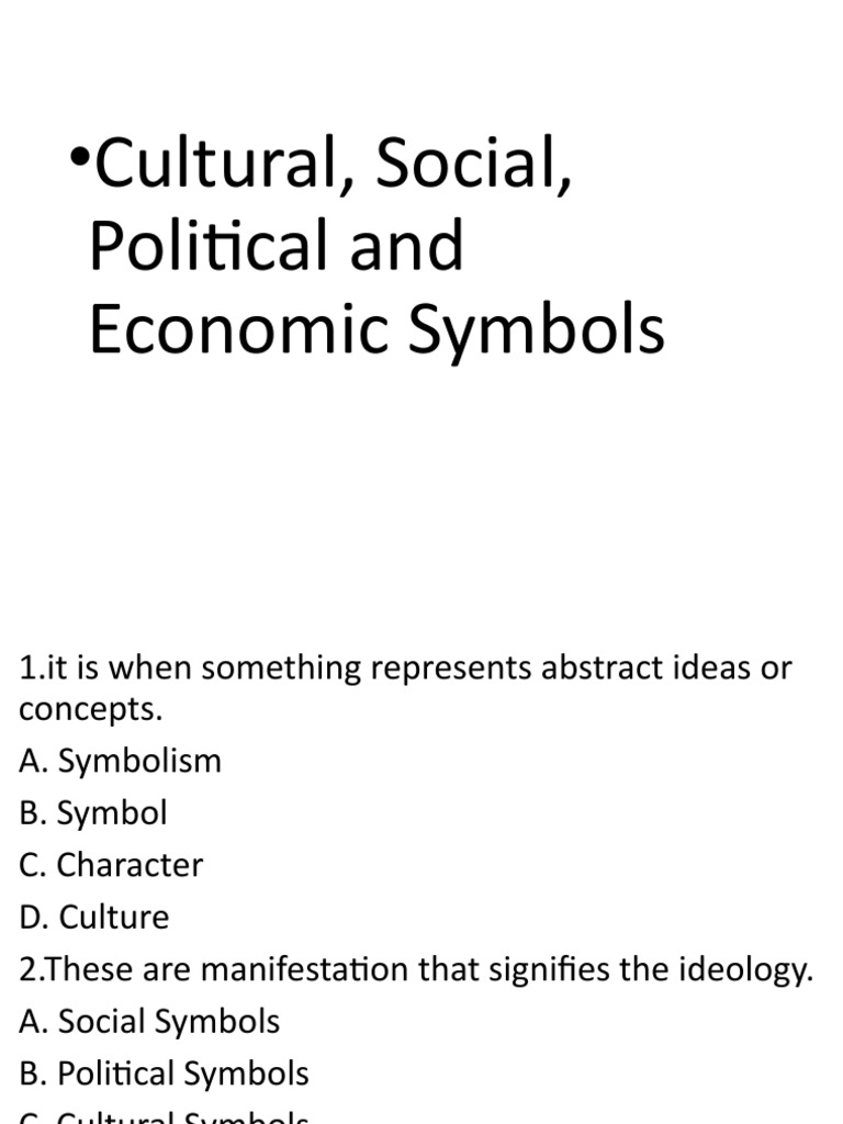 Quiz For Cultural Social Political Economic Symbols PDF