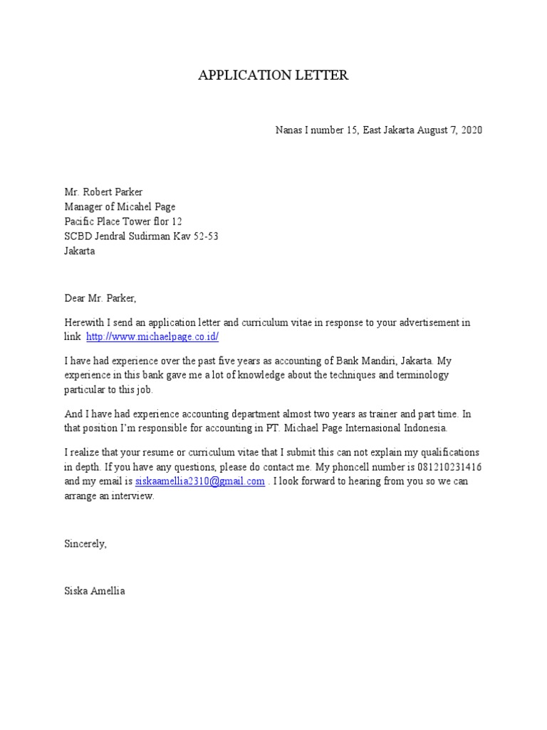 Application Letter | PDF