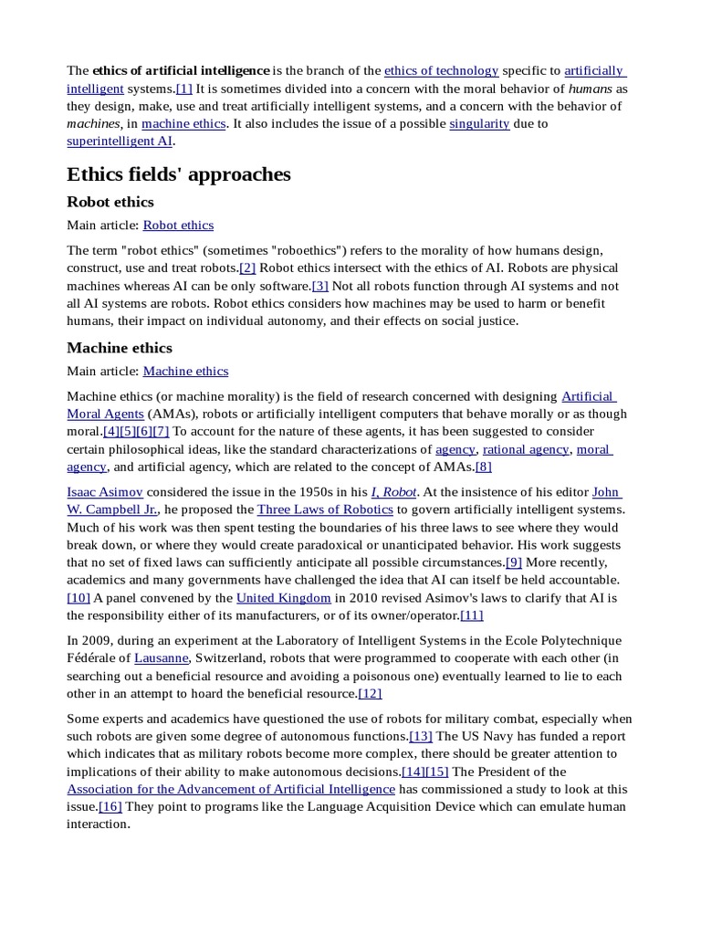 Ethics of Artificial Intelligence PDF Artificial Intelligence