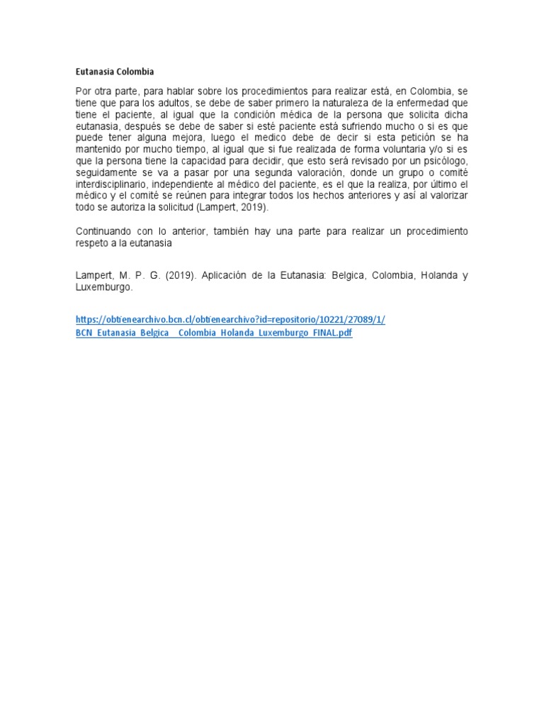 Eutanasia Colombia | PDF