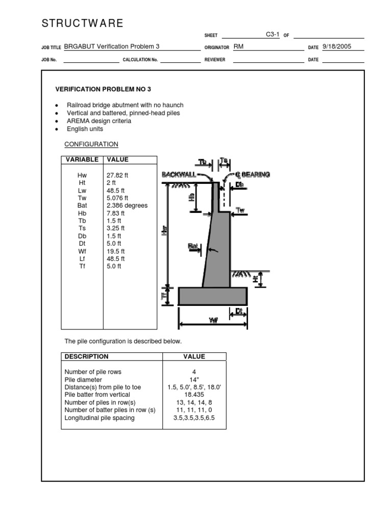 Bridge Abutment Verification Analysis | PDF