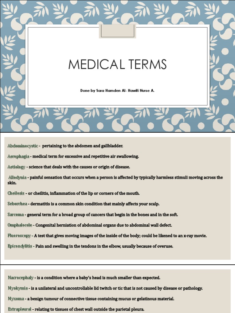 Essential Medical Terminology Guide | PDF | Surgery | Heart