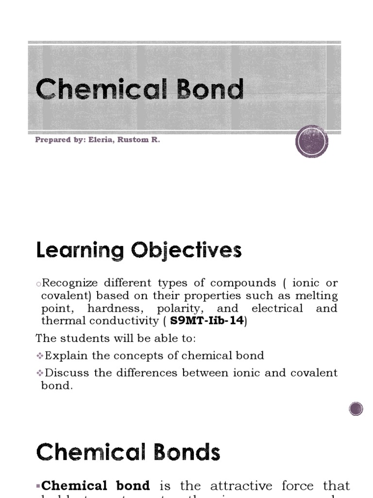 Chemical Bond | PDF | Chemical Bond | Ion