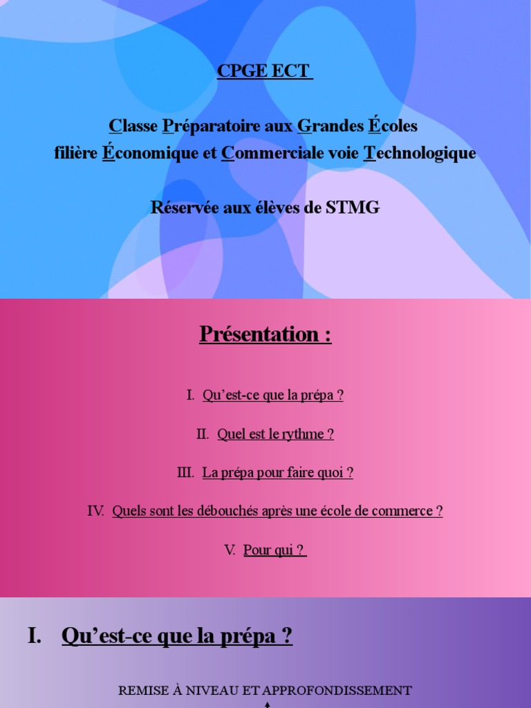 Prépa ECT Parcours et Débouchés PDF École de commerce Business — free download