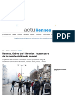 Rennes. Grève Du 11 Février: Le Parcours de La Manifestation de Samedi - Actu Rennes