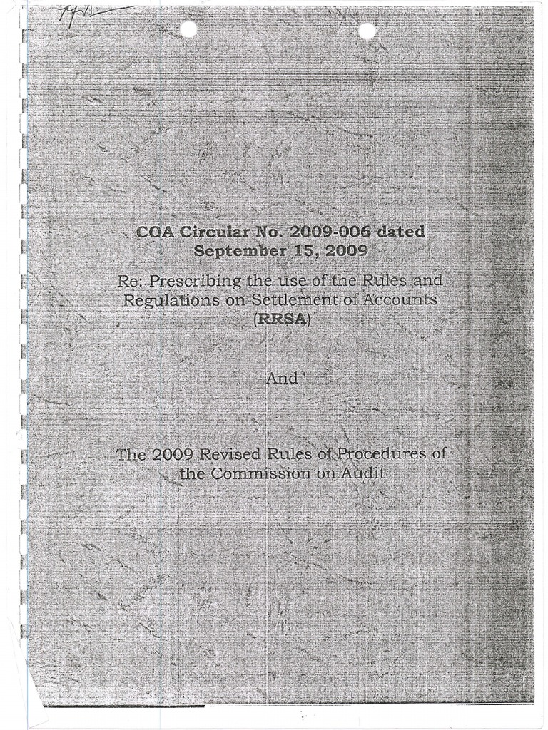04 COA Circular 2009-006 RRSA & Revised Rules | PDF