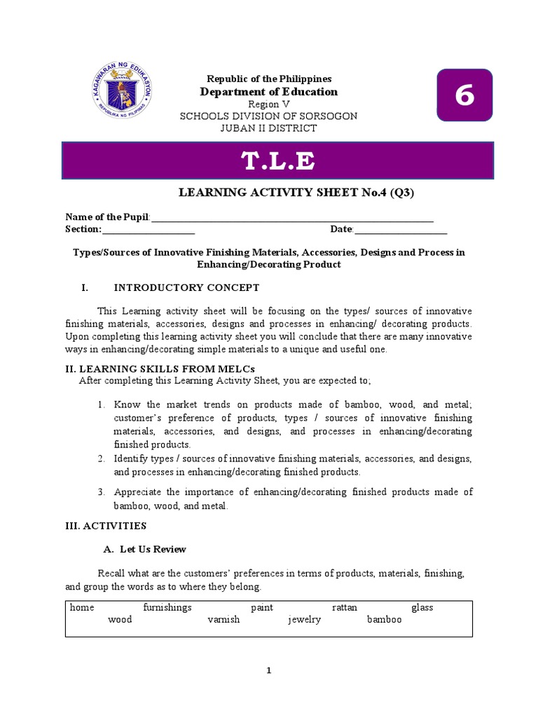 Innovative Finishing Materials, Accessories, and Processes for