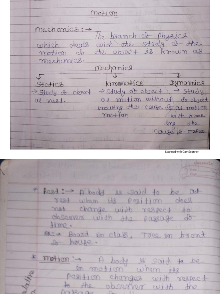 Motion Class 9 | PDF