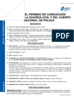 Requisitos DGT Canje Permiso Conducción Militar de La Guardia Civil y Cuerpo Nacional de Policia