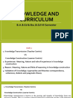 Knowlede and Curriculum