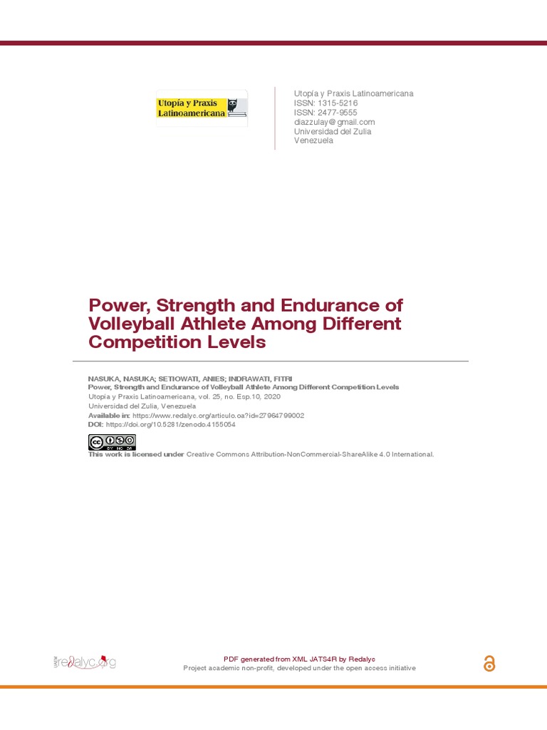 Power, Strength and Endurance of Volleyball Athlete Among Different Competition Levels