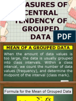 Measures of Central Tendency For Grouped Data