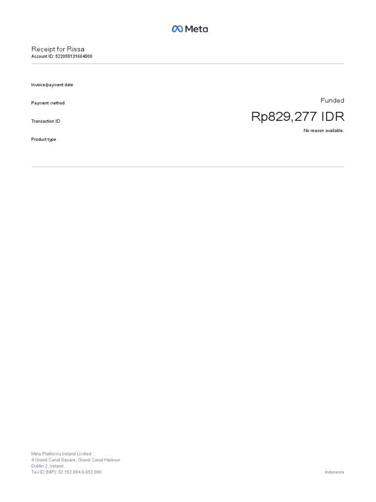 Meta Ads Receipts for Rissa | PDF | Receipt | Invoice