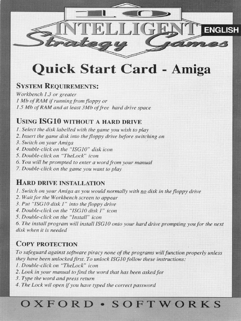 10 Intelligent Strategy Games Quick Start CardEnG PDF