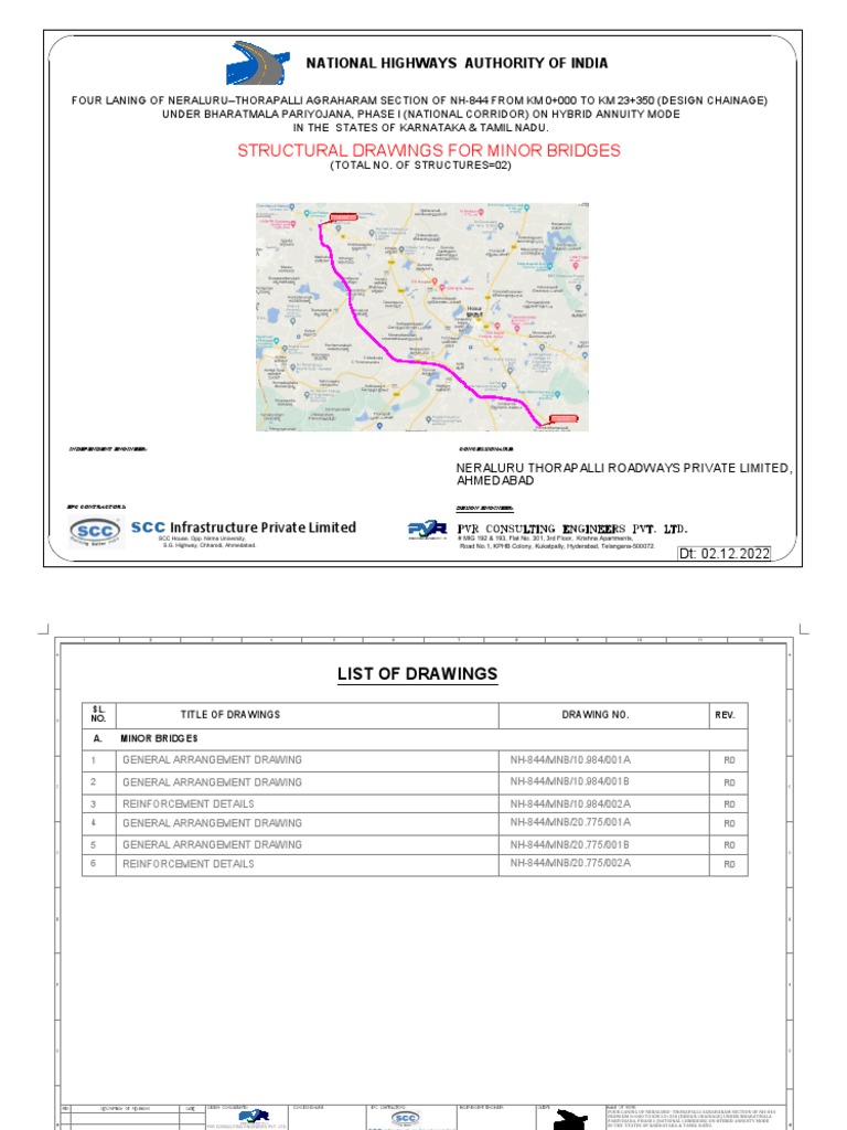 Minor Bridge Drawings for NH-844 Project | PDF | Road Infrastructure ...