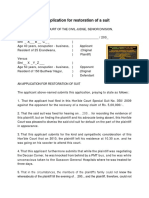 Format of An Application For Restoration of A Suit-1