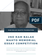 2nd Ram Balak Mahto Memorial Essay Competition - Brochure