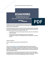 VAPOR Ecuaciones para El Dimensionado de Válvulas de Control en Sistemas de Vapor