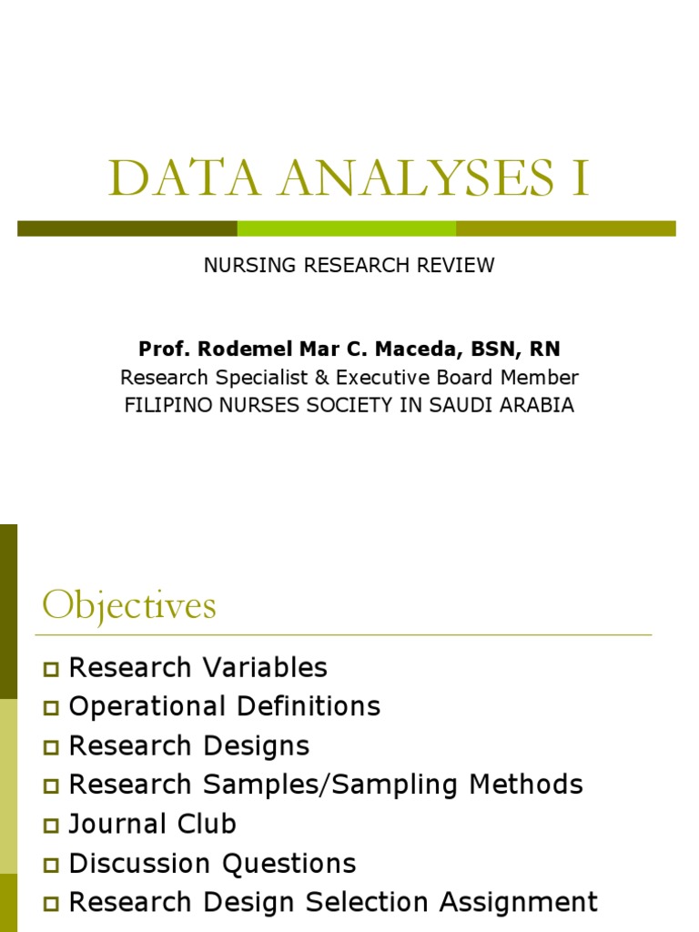 Nursing Research Review - Data Analysis | PDF | Statistics | Confidence ...