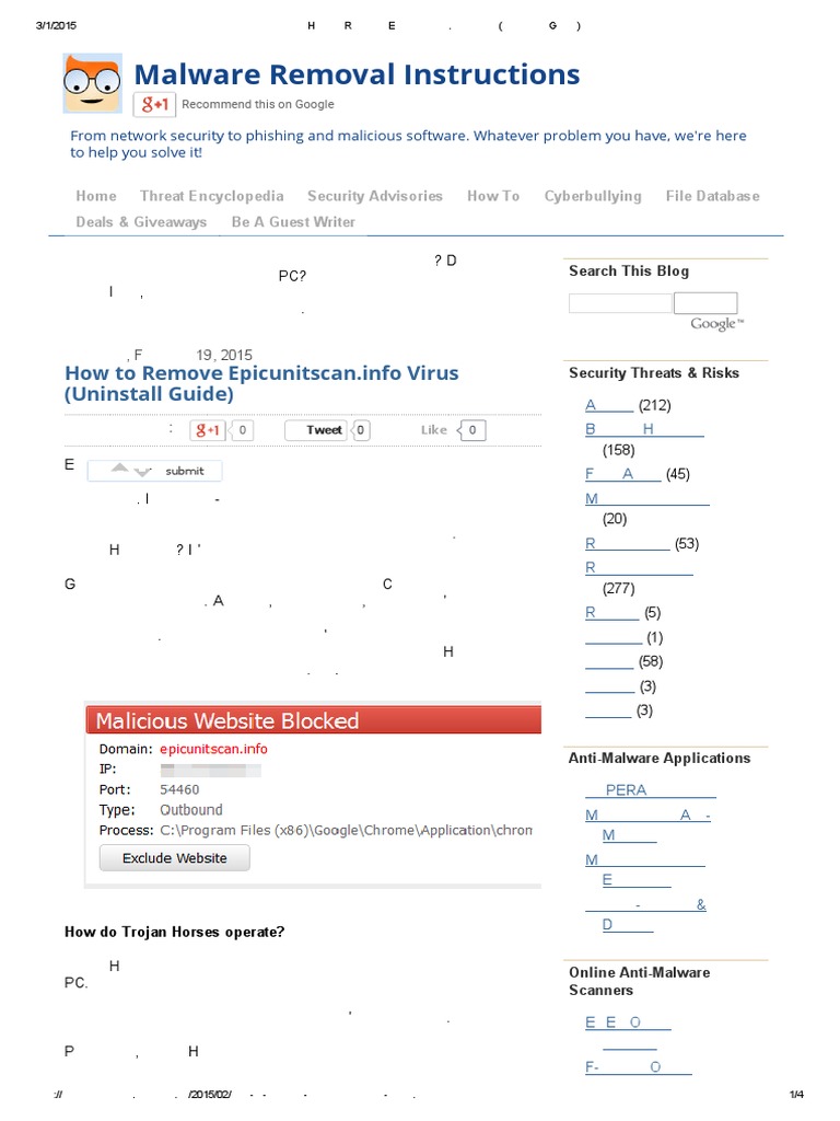 Remove Unit PDF Malware Computer Virus