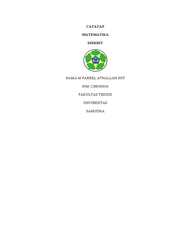Pengenalan Matematika Diskrit dan Himpunan | PDF | Metode & Bahan Ajar