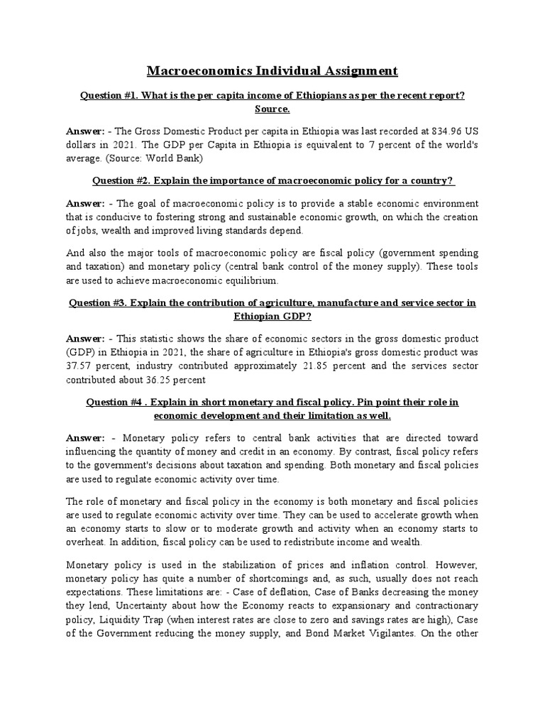 Macro Indivdual Assignment | PDF | Macroeconomics | Gross Domestic Product