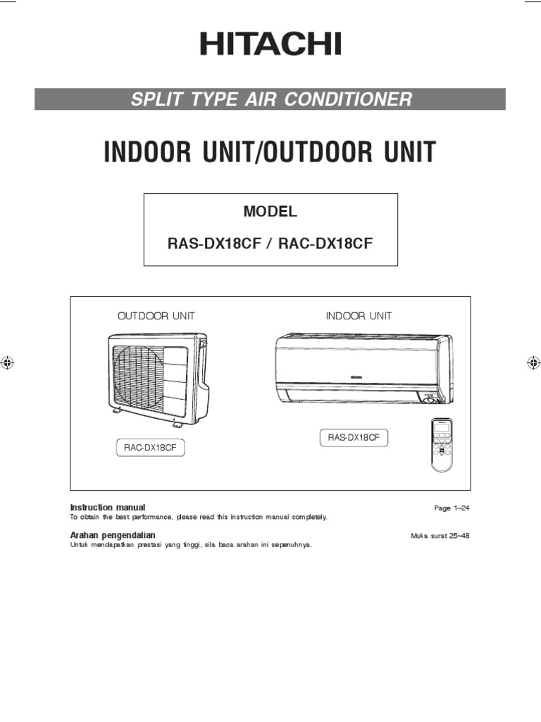 Indoor Unit/Outdoor Unit Split Type Air Conditioner PDF Air Conditioning Power Supply