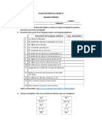 Taller Matemáticas Grado 8°