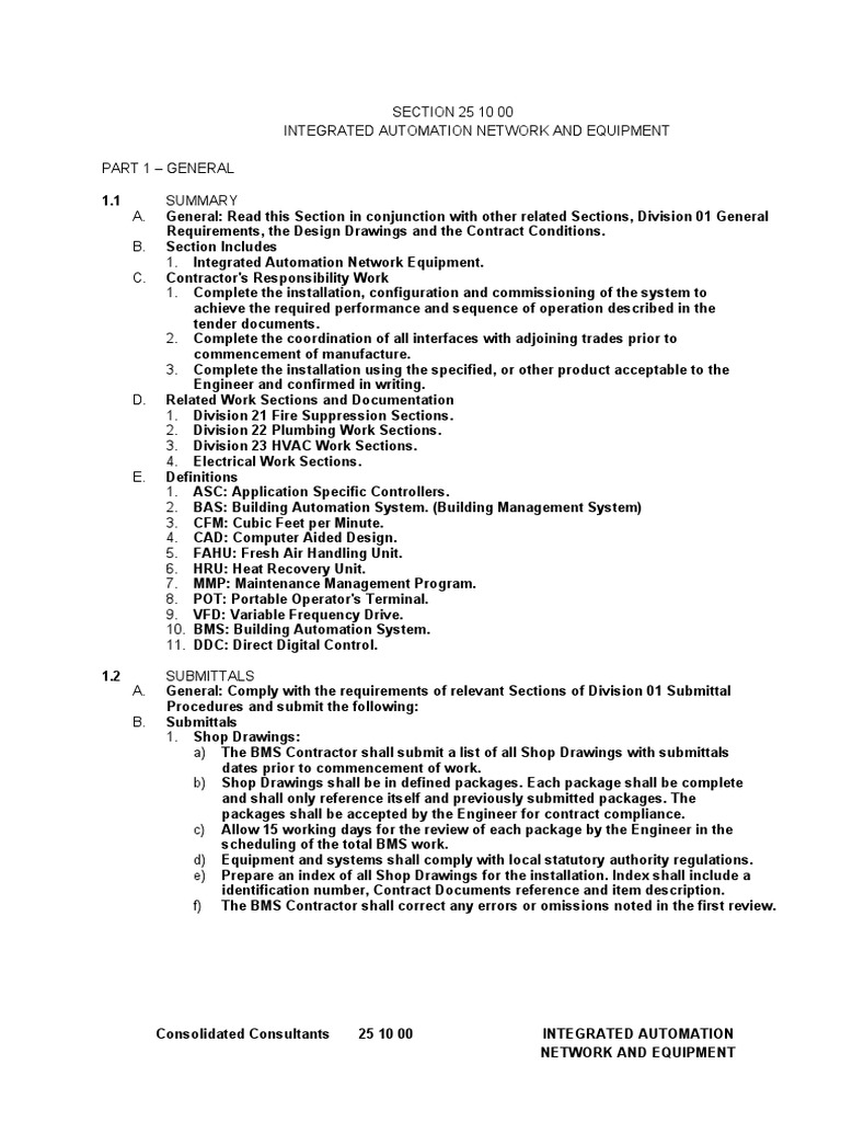 Section 25 10 00 pdf