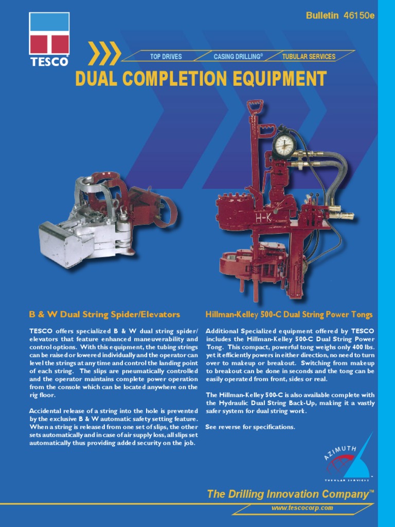 46150e Dual Completion Equipment Indd TESCO Corporation PDF