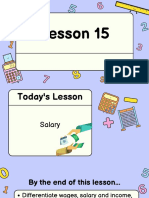 Lesson 15 Salary and Income