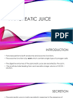 PANCREATIC JUICE FUNCTIONS AND REGULATION