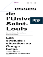 Les Évolués Au Congo Belge