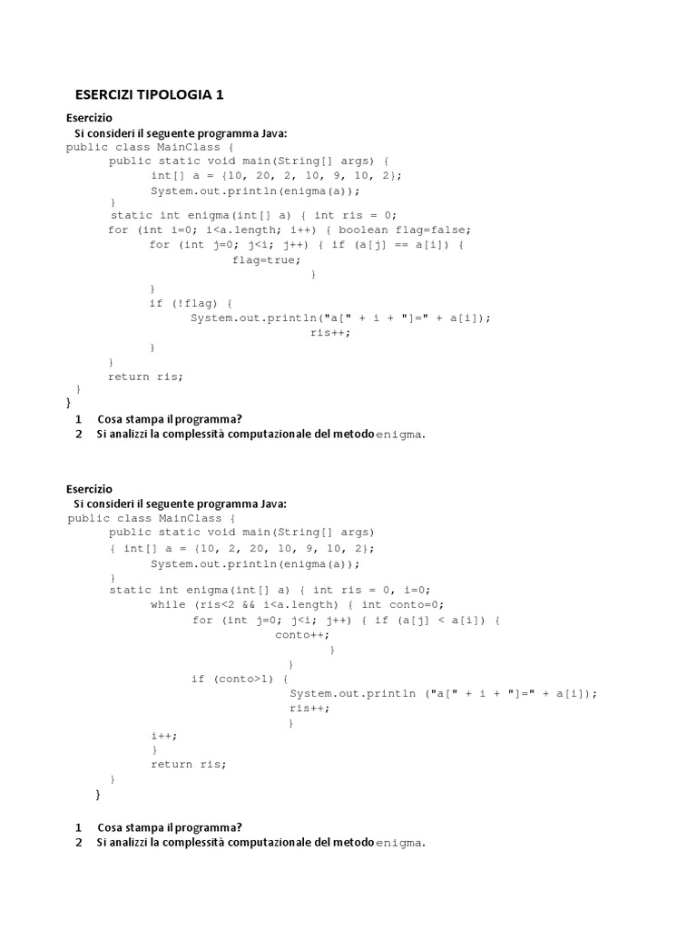 Esercizi Esame | PDF